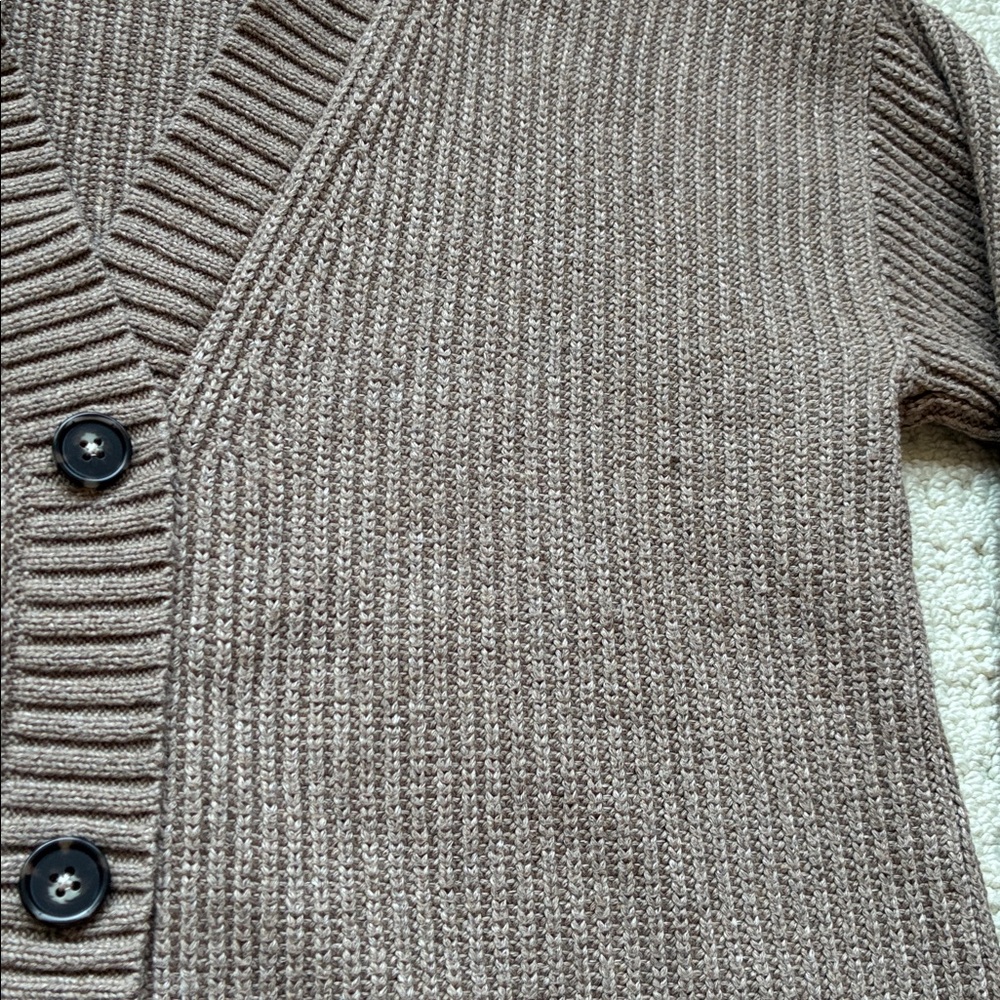 Tentree Women’s Long Wool Cotton Cardigan Sweater in Dark Elwood Heather Small - Picture 4 of 13